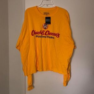 Mustard Chuck E. Cheese Cropped Top